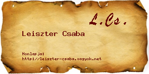 Leiszter Csaba névjegykártya